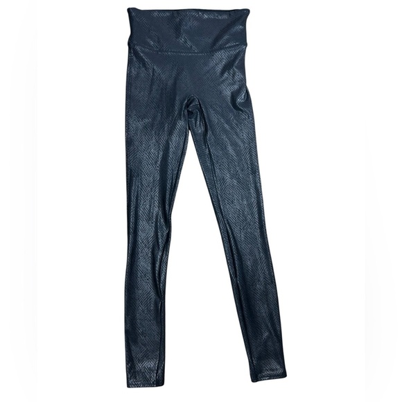 Spanx Faux Leather Matte Snake Leggings Small High Waist Compression - Picture 4 of 16